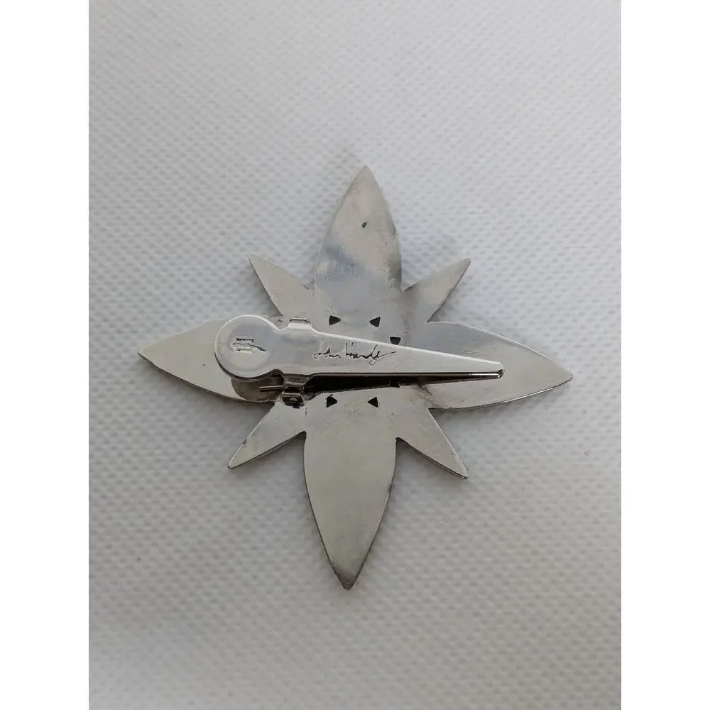 John Hardy Tie Clip Scarf Clip Hair Clip Signed JH Bali Silver Tone - Picture 2 of 5